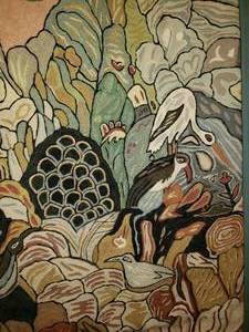 lot 25 image: Stunning Crewelwork Bird Tapestry