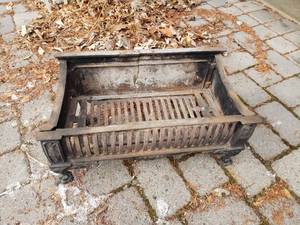 lot 131 image: Antique Ornate Iron Fireplace Insert