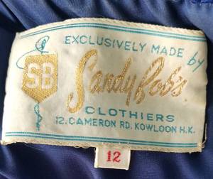 lot 94 image: Vintage 60s Jeweled Neck Blue Cocktail Dress