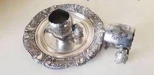 lot 121 image: Victorian 800 Silver Breakfast Serving Set
