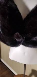 lot 83 image: Black Mink Fur Shrug Shawl  small