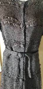 lot 98 image: Vintage Black Crochet Ribbon Coat Dress