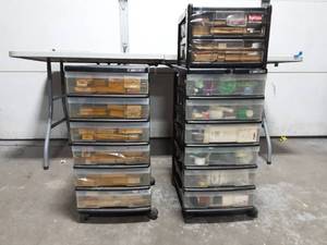 lot 21 image: 2-Rolling Carts With Assorted Decorative Stamps