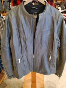 lot 14 image: HEIN GERICKE GREY LEATHER JACKET