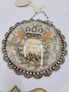 lot 38 image: LOT OF 3 GILDED LIFE ORNAMENTS