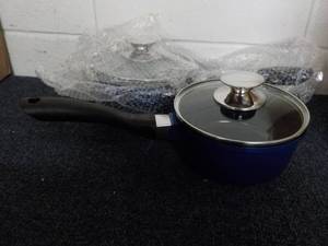 lot 217 image: 2 - 1.25 qt Ceramic Sauce Pans with...