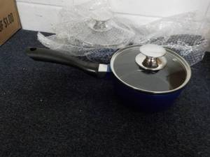lot 219 image: 2 - 1.25 qt Ceramic Sauce Pans with...