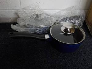 lot 220 image: 2 - 1.25 qt Ceramic Sauce Pans with...