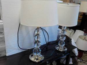 lot 243 image: Pair of Bubble Lamps with Shades an...