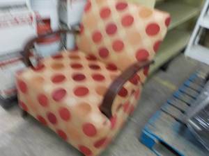 lot 259 image: Polka Dot Accent Chair- slightly St...