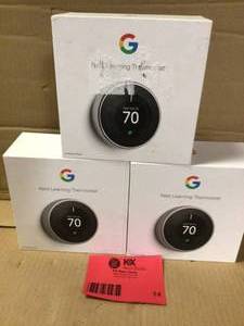 Lot of Google Nest Learning Thermostat - Smart Wi-Fi Thermostat - open boxes  Customer Returns See Pictures