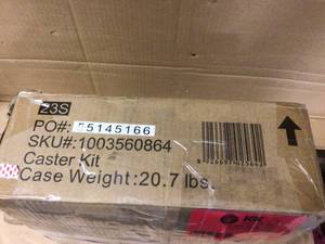 Husky 4 in. Caster Kit for Heavy Duty Welded Steel Garage Base Cabinets Customer Returns See Pictures