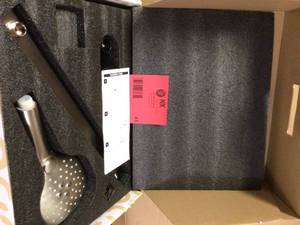 Luxury 3-Spray Patterns with 2.5 GPM 12 in. Wall Mount Dual Shower Heads in Brushed Nickel Customer Returns See Pictures