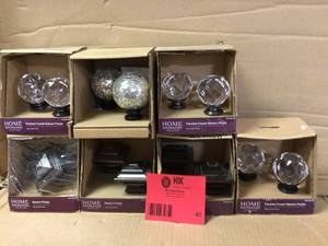 MIX LOT OF HOME DECORATORS FACETED CRYSTAL SPHERE FINIALS Customer Returns See Pictures