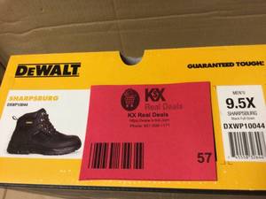 DEWALT Mens Sharpsburg Waterproof 6 Work Boots - Steel Toe - Black Full Grain Size 9.5(W) Customer Returns See Pictures