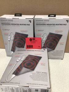 Sharper Image Calming Heat Deluxe Massaging Weighted Heating Pad Customer Returns See Pictures