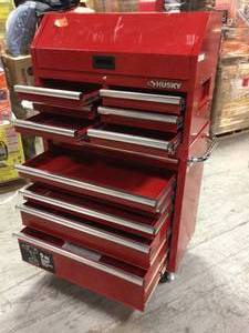 36 in. 12-Drawer Red Tool Chest and Cabinet Combo by Husky Customer Returns See Pictures