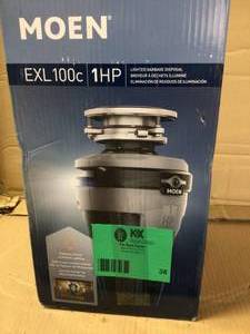 MOEN Chef Series 1-HP Continuous Feed Garbage Disposal with Integrated Lighting and Sound Reduction Customer Returns See Pictures