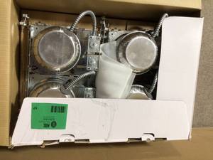 Commercial Electric 6 in. White Integrated LED Recessed Trim Kit (4-Pack) Customer Returns See Pictures