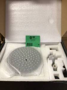 5-Spray Patterns with 2.66 GPM 9 in. Wall Mount Dual Shower Heads with Pressure Balance Round-In Valve in Matte Black Customer Returns See Pictures