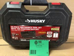 Husky 38 in. Drive 100-Position Universal SAE and Metric Mechanics Tool Set (60-Piece) Customer Returns See Pictures