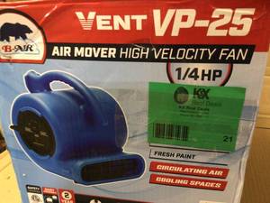 B-Air 14 HP Air Mover Blower Fan for Water Damage Restoration Carpet Dryer Floor Home and Plumbing Use in Blue  USED Customer Returns See Pictures