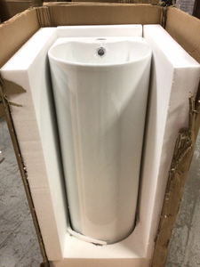 Swiss Madison (Brand Rating 4.05) Sublime Rounded Basin Pedestal Sink in Glossy White Customer Returns See Pictures