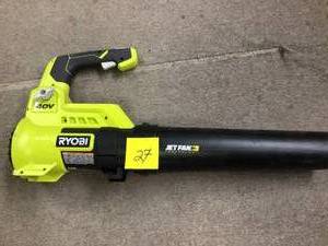 lot 27 image: 40V 110 MPH 525 CFM Cordless Battery Variable-Speed Jet Fan Leaf Blower (Tool-Only) by RYOBI Customer Returns See Pictures