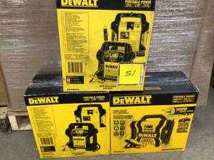 lot 51 image: LOT OF DEWALT PORTABLE POWER  NOT CHECKED Customer Returns See Pictures