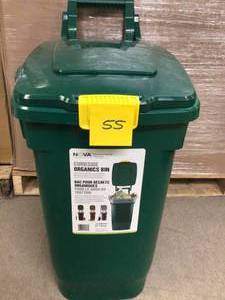 lot 55 image: 13 Gallon Green Curbside Rectangular Composting Container with Lid Customer Returns See Pictures