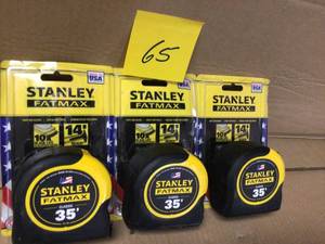 lot 65 image: Stanley 35 ft. FATMAX Tape Measure Customer Returns See Pictures