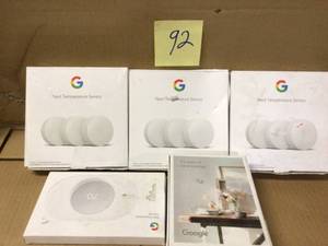 lot 92 image: Google Nest Temperature Sensor - Smart Home Thermostat Sensor  NOT CHECKED Customer Returns See Pictures