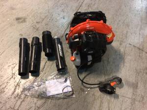 lot 113 image: 216 MPH 517 CFM 58.2cc Gas 2-Stroke Cycle Backpack Leaf Blower with Tube Throttle by ECHO Customer Returns See Pictures