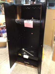 lot 115 image: Heavy Duty Welded 20-Gauge Steel Freestanding Garage Cabinet in Black (36 in. W x 81 in. H x 24 in. D) by Husky Customer Returns See Pictures