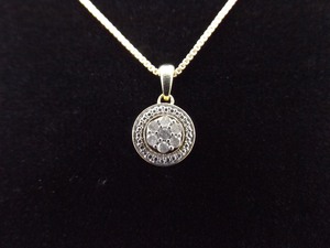 lot 26 image: .925 Sterling Silver Diamond Vermeil Pendant Necklace
