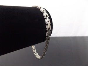 lot 45 image: .925 Sterling Silver Etched Weave Link Bracelet