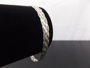 lot 46 image: .925 Sterling Silver Adjustable Woven Snake Link Bracelet
