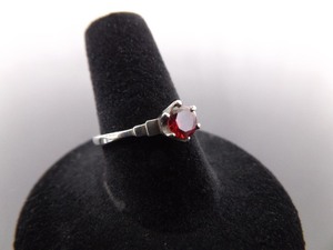 lot 63 image: .925 Sterling Silver Ruby Crystal Ring Size 7.5