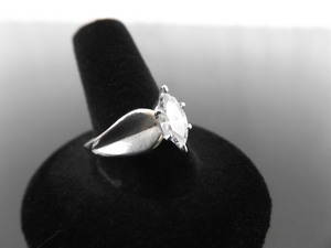 lot 78 image: .925 Sterling Silver Marquis Cut Zirconia Ring Size 9.5