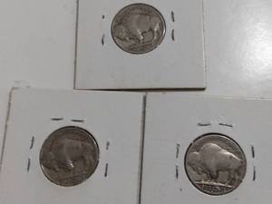 Lot of 3 Buffalo Nickels