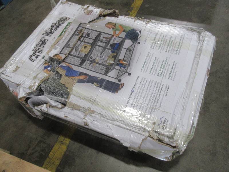 lot 201 image: MidWest Homes For Pets Deluxe Critter Nation Double Unit Small Animal Cage, 162 - Damaged Carton - Unclaimed Freight - May be missing andor have damaged pieces.