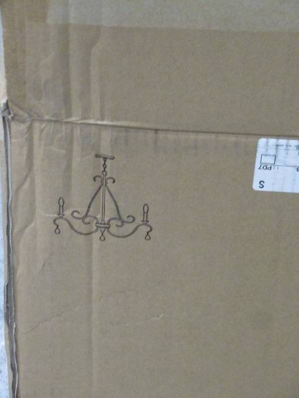 lot 251 image: Farmhouse Candle 6-Light Rusted Bronze Chandelier Model A03506 ( May Be Missing Pieces)