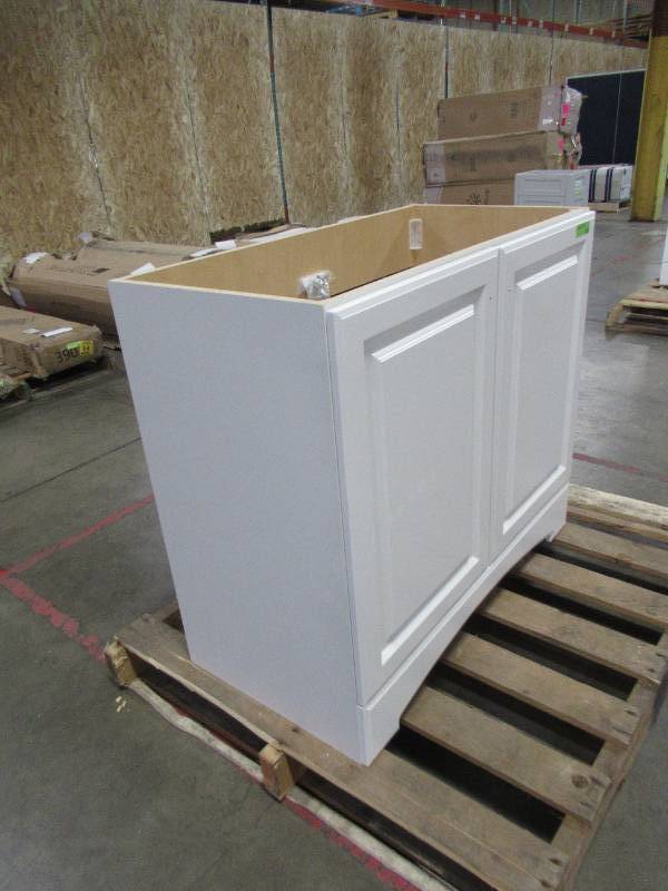 lot 253 image: Glacier Bay 36-12 in. W Vanity in White Model GB36P2-WH (No Top)