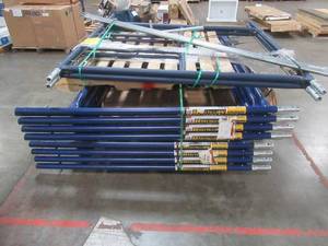 lot 111 image: Pallet of MetalTech Saferstack 5 x 5 Mason Scaffolding Frames (18) - Im just going to say frames (Missing most braces and pins).