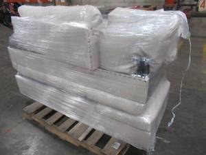 lot 133 image: White Sectional Sofa - Not sure if sofa is complete or missing parts - Appears to be complete.