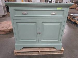 lot 263 image: Sadie 38 in. W x 21.5 in. D Vanity in Antique Light Cyan, MD-V1835 - No Top. Cabinet Only.