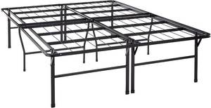 lot 282 image: Best Price Mattress 18 Inch Metal Platform Beds wHeavy Duty Steel Slat Mattress Foundation (No Box Spring Needed), Queen, Black. Unclaimed Freight
