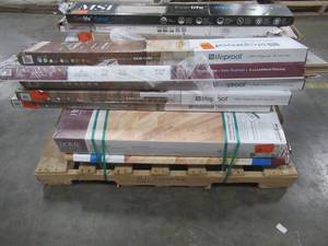 lot 278 image: WHOLESALE MIXED PALLET OF MISCELLANEOUS VINYL AND HARDWOOD FLOORING
