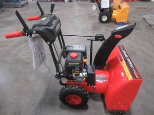 lot 5 image: Powersmart 24 in. 212cc 2-Stage Electric Start Gas Snow Blower, PSSHD24 - Broken Choke Lever - Runs Great Never Used.