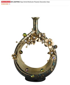 lot 22 image: Different Types of Home Decor & OK Lighting Virgo Orchid  Multicolored Polyresin Decorative Vase See Pictures